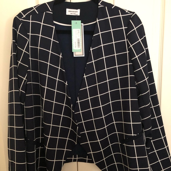 Eden Society Jackets & Blazers - Eden Society navy/white blazer Size L NWT